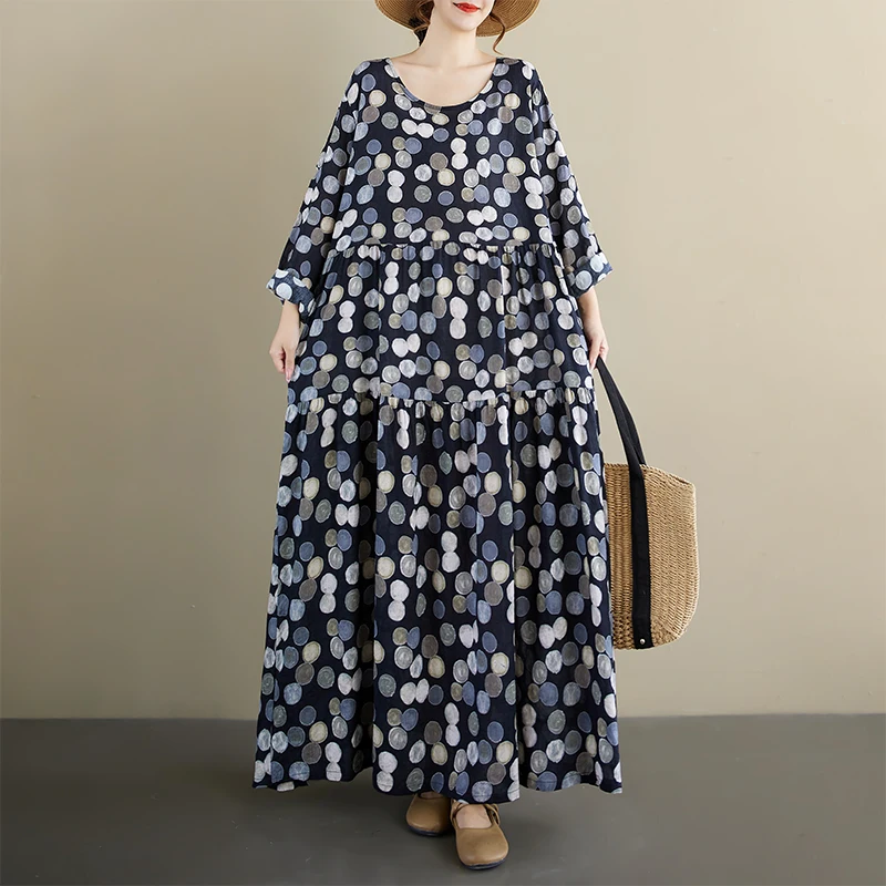 

Повседневная длинная све круглая Ne в горошек Dr, женская макси-юбка, весна-осень, Новое поступление, хлопок Ciwalk Dr