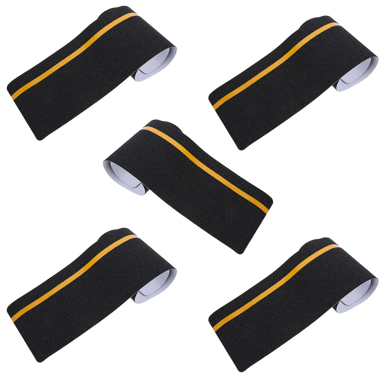 5Pcs Anti Slip Outdoor Stair Treads Tape 24x5.9 Sand Surface Reflective Luminous Non Skid Adhesive Strips for Steps Ramp Deck