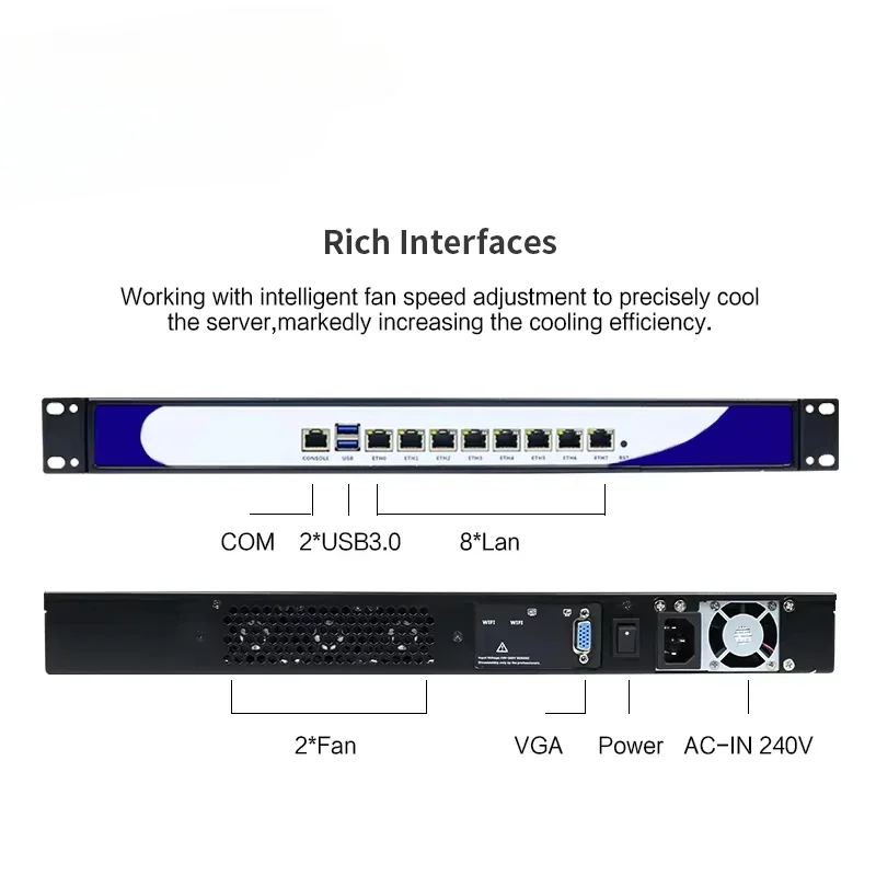 Mini server per PC rack 1U con CPU Quad Core I5 6500 8 I211-AT Supporto per router firewall Lan Pfsense 4 porte SFP