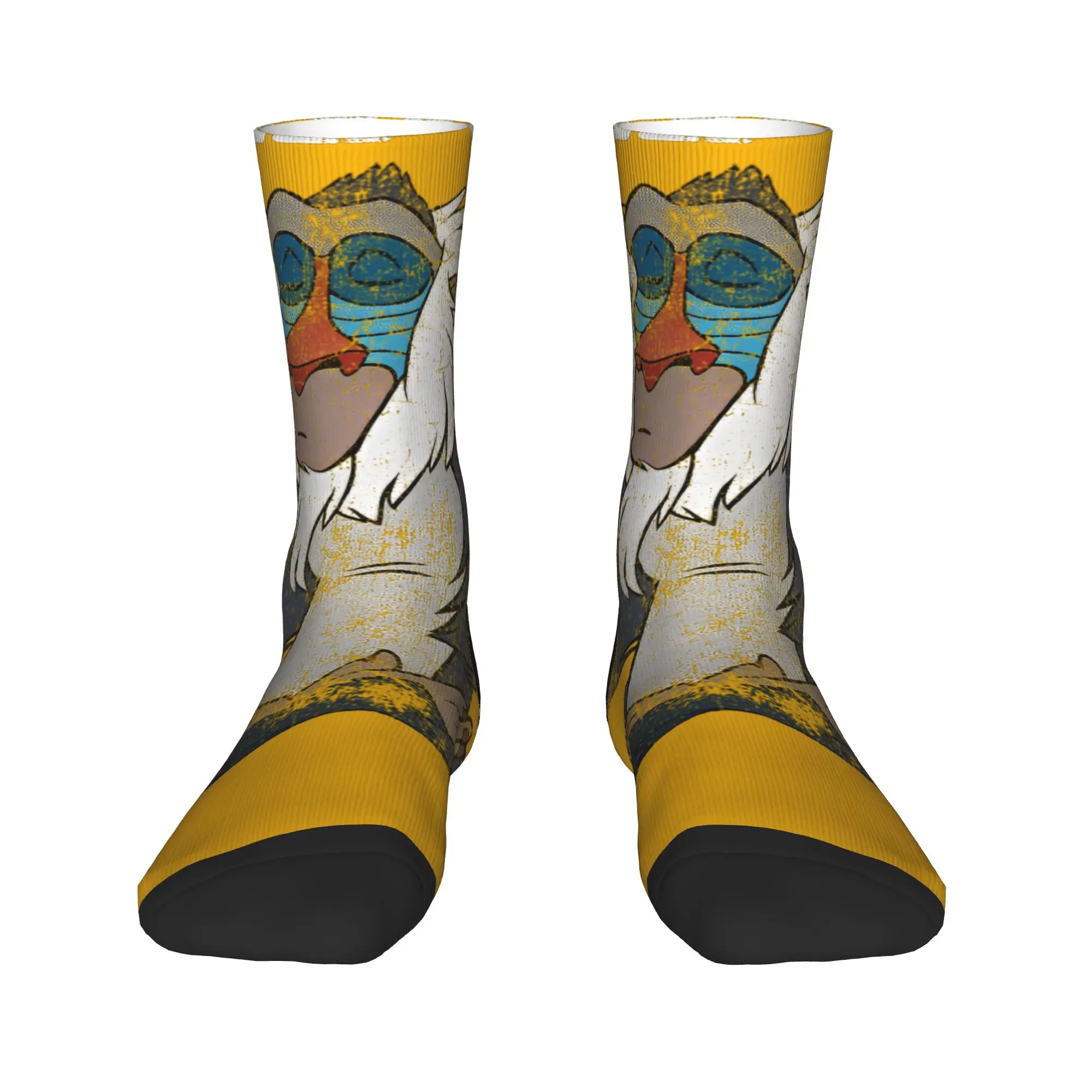 Lion King Rafiki Chill Out Meditation Stockings Design Funny Socks