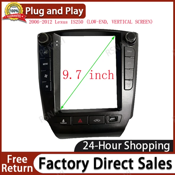 9.7 INCH Car Frame Facia Adapter Canbus Box Decoder Android Radio Audio Dash Fitting Panel Kit For Lexus 2006-2012 IS250