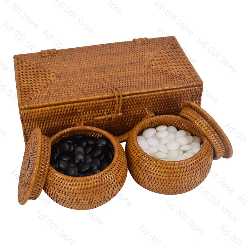 2026 Game of Go Set with Factory Sub Rattan Jar Box Traditional Chinese Board Game for Strategy And Skill