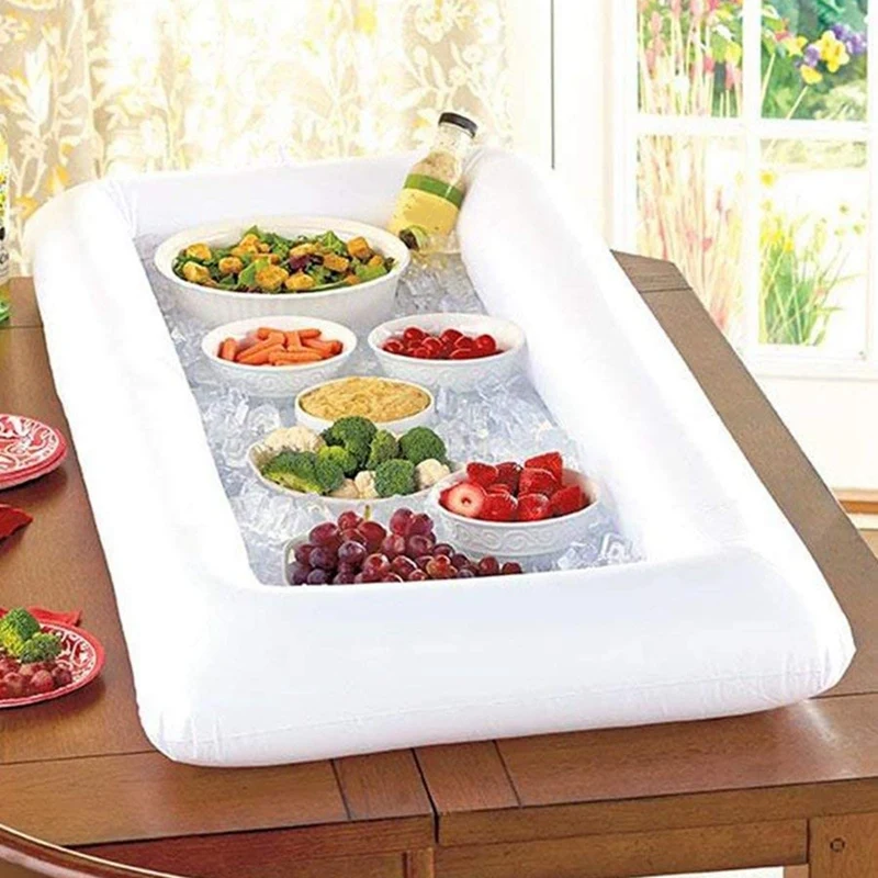 Inflatable Cooler Beer Table Pool Air Mattress Ice Bucket Beverage Tub Serving Salad Bar Tray For Beach Party Supplies