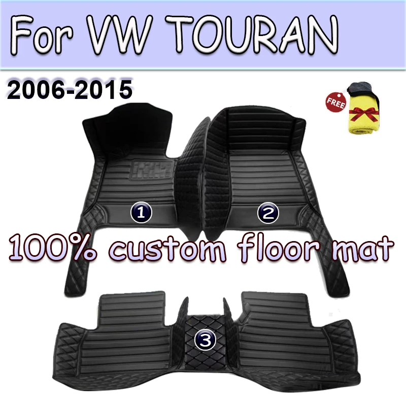 

Автомобильные коврики для VW TOURAN, 7-местные 2006-2015 2014 2013 2012 2011, оригинальные автомобильные подставки для ног, внутренняя Обложка