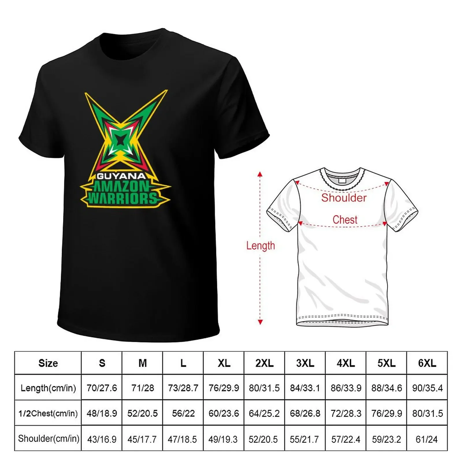 The Guyana Amazon Warriors T-shirt plain Short sleeve tee heavyweight t shirts for men