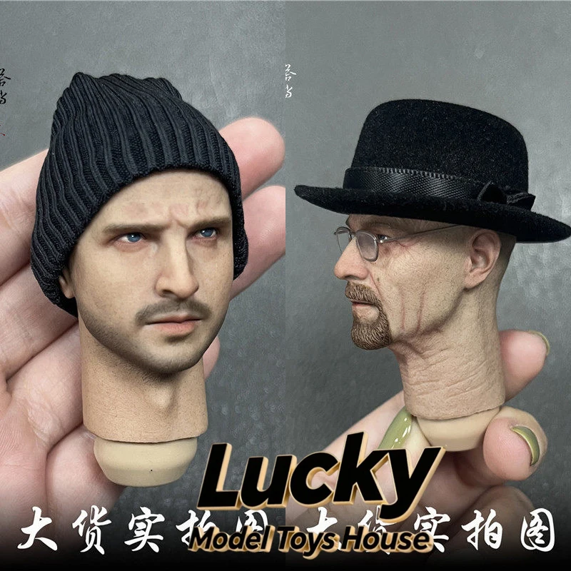 

ZGJKTOYS 1/6 Breaking Bad Partners Soldier Head Sculpt Accessory JK-003 Walter White JK-004 Pinkman Hat Model For 12" Male Body
