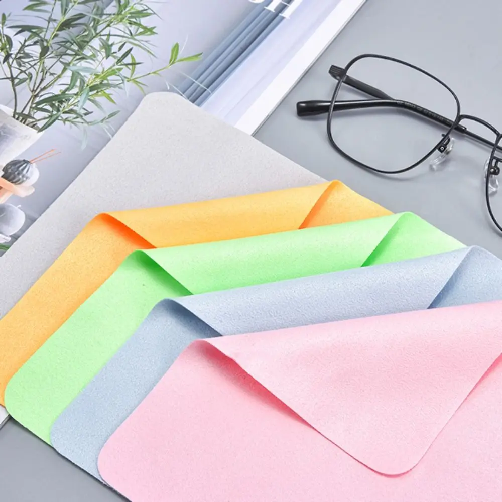 Simple Suede Glasses Cloth Solid Color Microfiber Glasses Cleaner Glasses Clean Lens Phone Screen Cleaning Wipes Computer