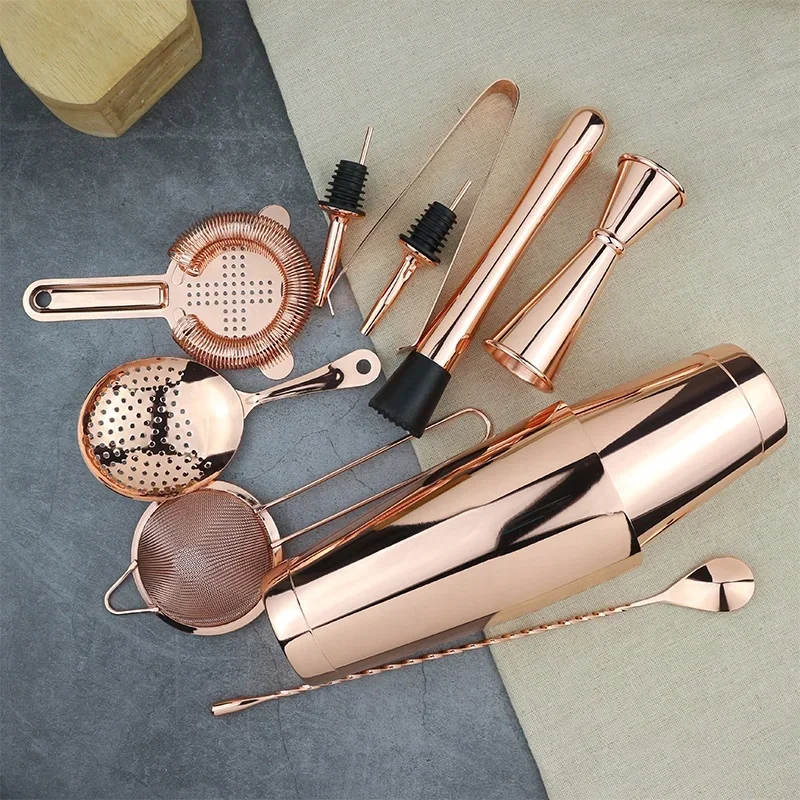 Copper Plating Bar Tool Boston Cocktail Making Set Martini Stainless Steel Cocktail Shaker Set Bartending Kits