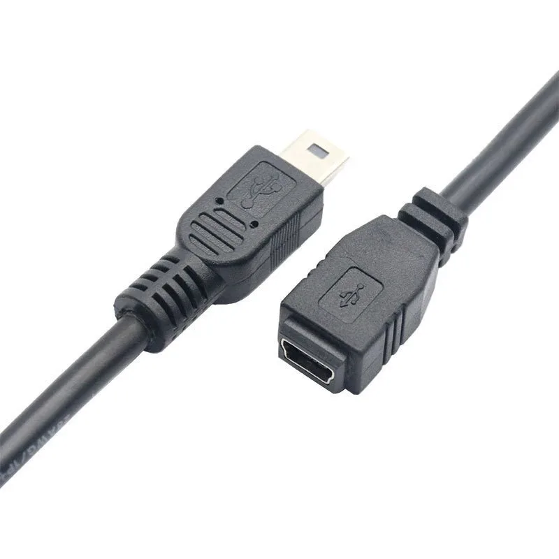 Hot Sale 1Pcs Black Light Adapter Cable 50cm/150cm Mini USB B 5pin Male To Female Extension Cable Cord Adapter