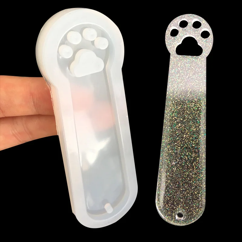 Mirror Blank Cat Paw Bookmark Mold DIY Manual Mold Wholesale 16035