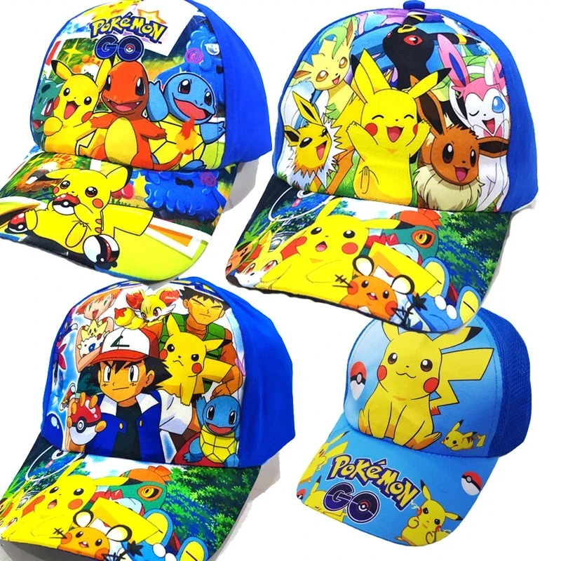 

Pokemon Baseball Cap Pikachu Y2k Beach Anime Character Funny Hat Outdoor Sports Sunhat Kawaii Kids Toys Birthday Gift