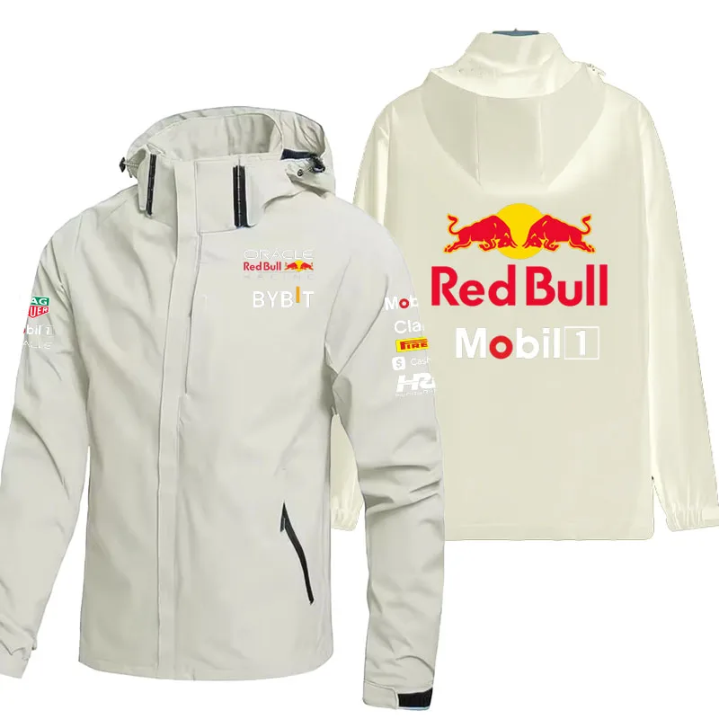 Red Bull Logo extérieur imperméable pour hommes vestes légères manteau avec capuche randonnée coupe-vent veste escalade Sport décontracté