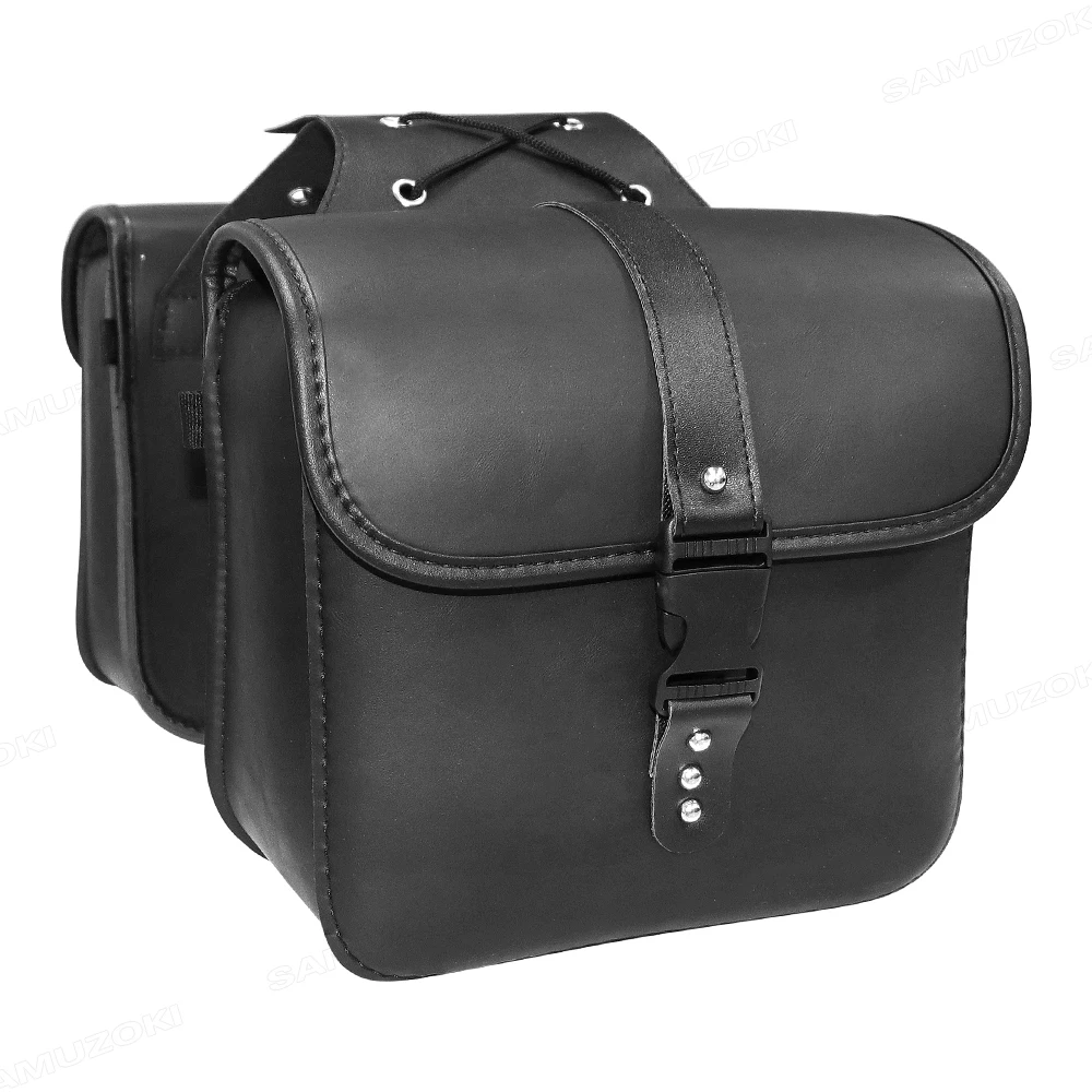 Bolsa de tanque de viaje para motociclismo, bolsa de herramientas de almacenamiento para motocicleta, bolsa de sillín de equipaje lateral, Maleta de equipaje trasero de Motor de cuero PU