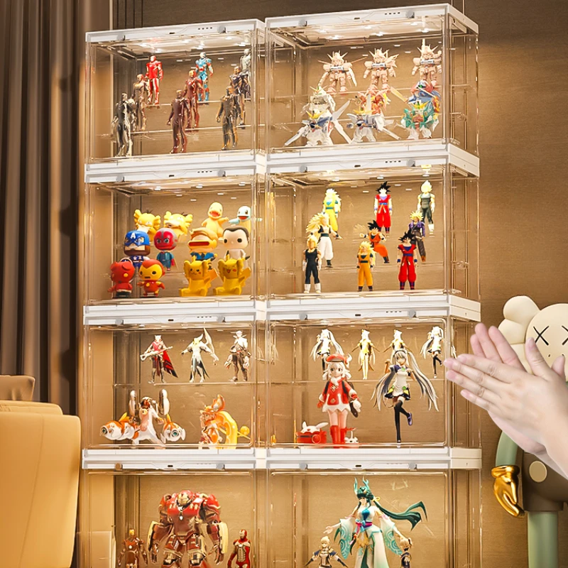 

Hand-made Lego display case with lamp model toy display stand household imitation glass acrylic cabinet
