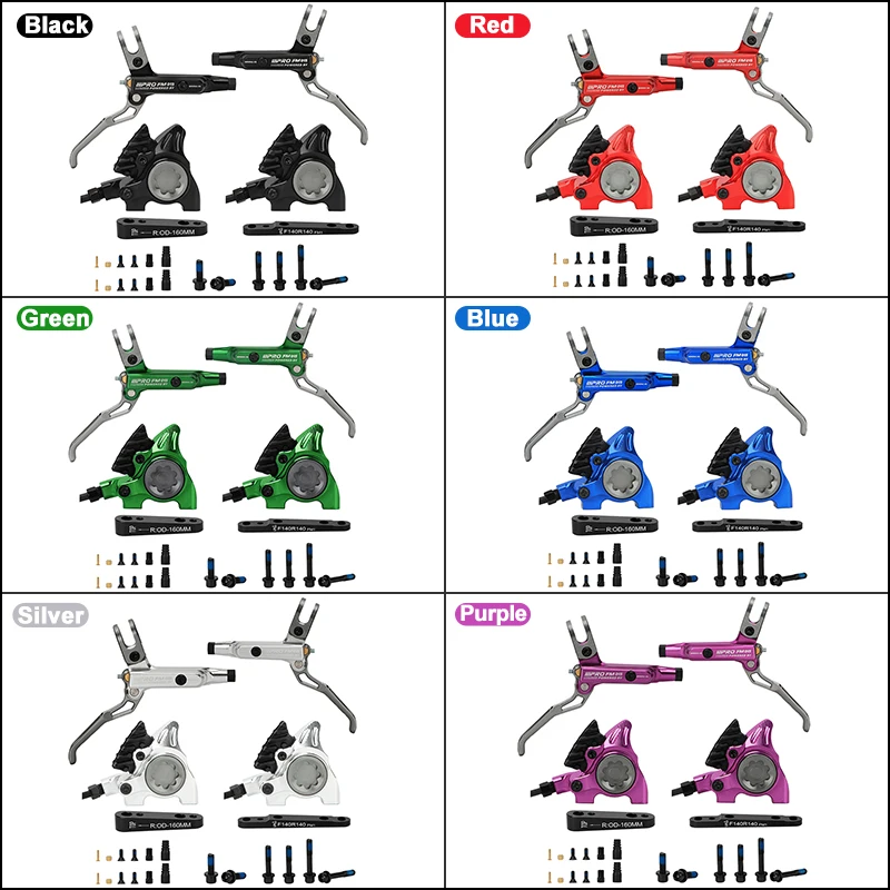 Bicycle Hydraulic Disc Brake 2 Piston Road Bike Flat Mount Brake Caliper IIIPRO FM015 Oil Pressure 850/1550mm Front Rear Brake