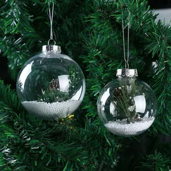Clear Refillable Christmas Ball Plastic Baubles Balls Xmas Tree Hanging Decorations 2025…