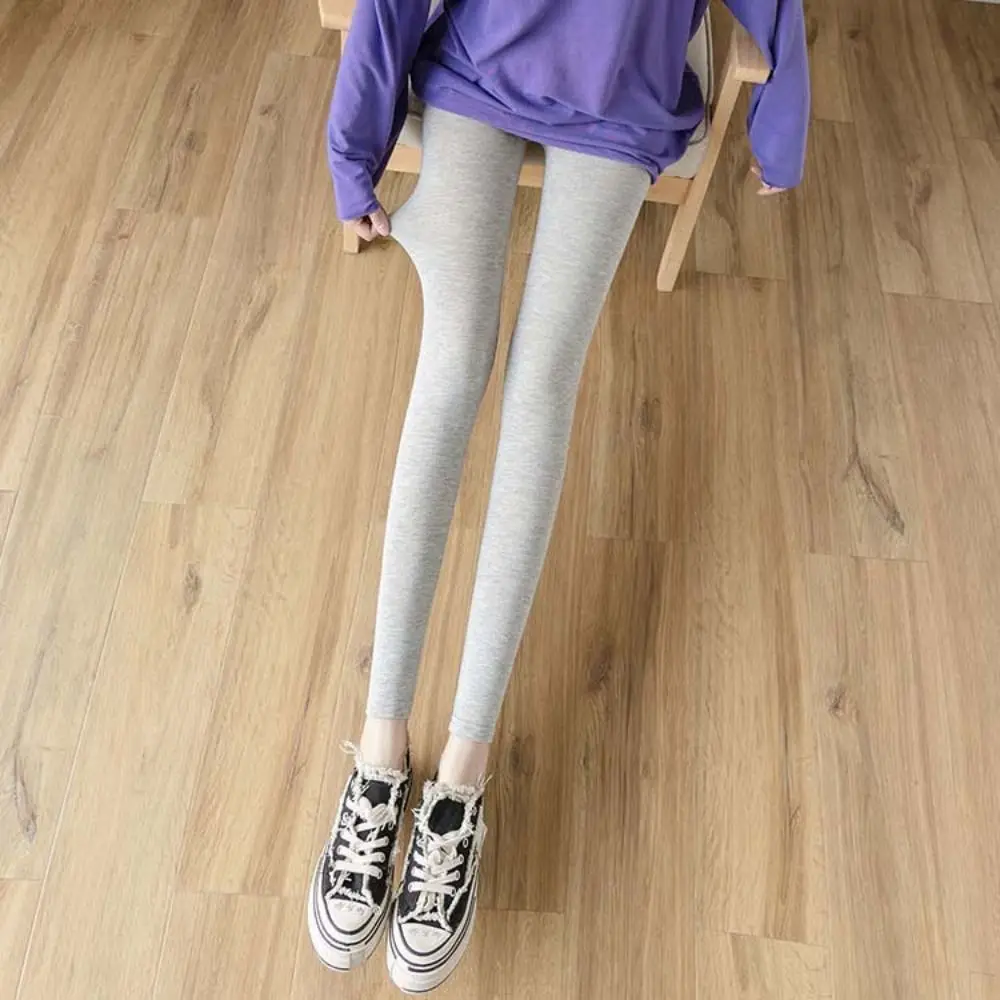 

Тонкие женские леггинсы, универсальные однотонные тонкие эластичные укороченные брюки, брюки, подтягивающие брюки для бега, капри для тренировок