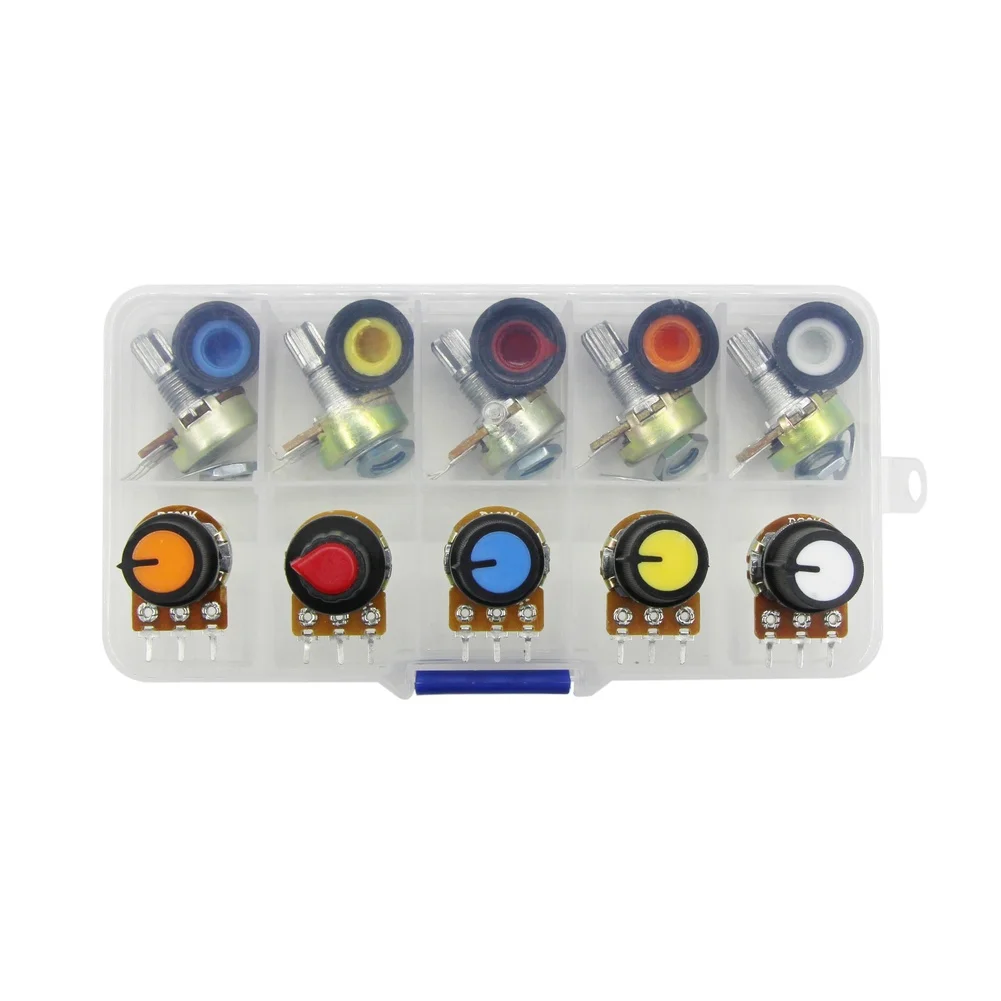 Versatile Electronic Components Knurled Shaft Potentiometer Potentiometer B1k To 1m Resistance Smooth Rotation Mechanism