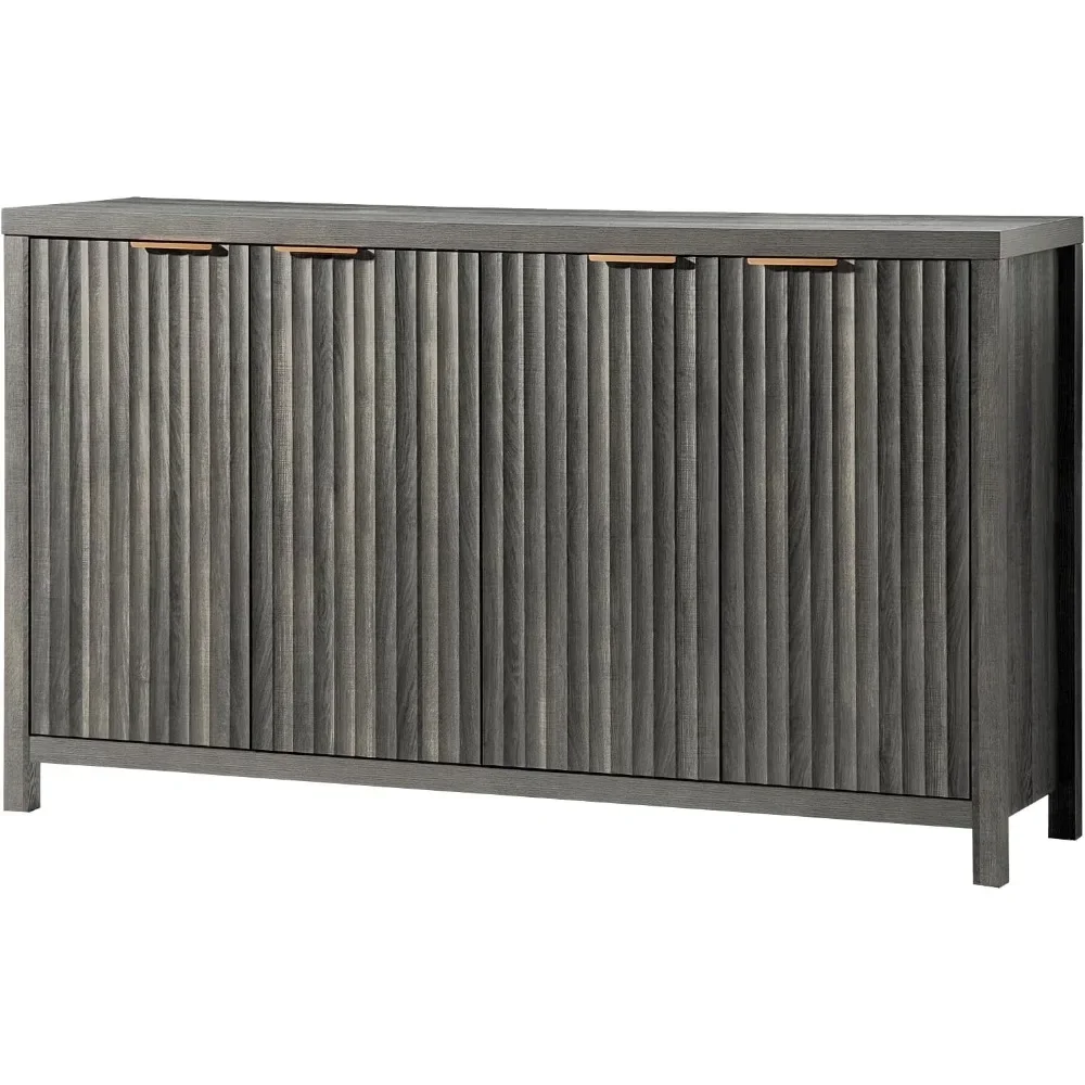 

Fluted Storage Cabinet Sideboard Large Buffet with Adjustable Shelves, Multifunctional Accent Cabinet Console Cabinet