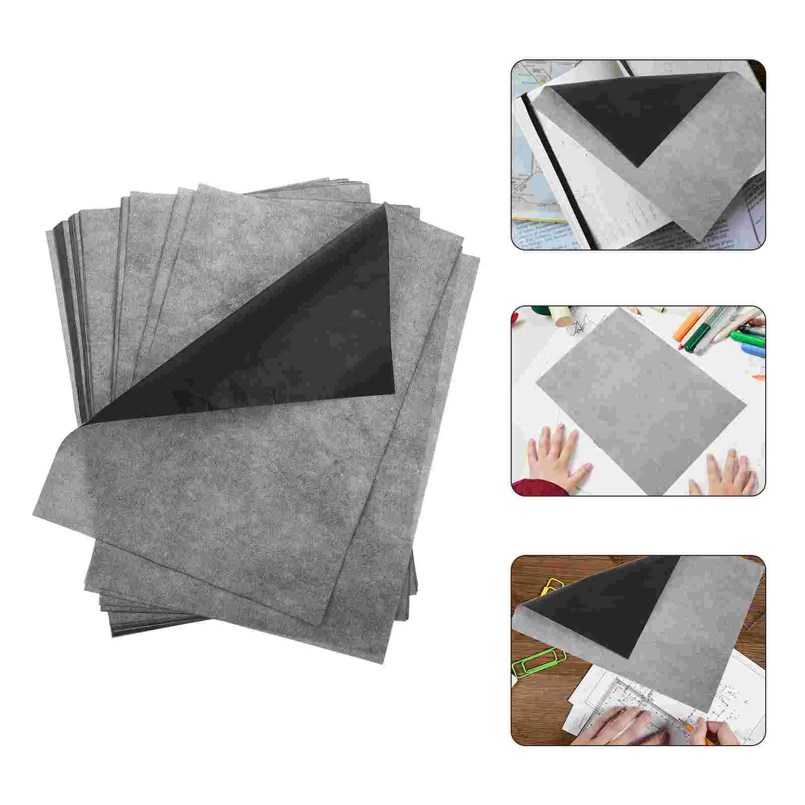 

100 Sheets Graphite Carbon Transfer Paper Toner Spirit Thermal Tracing DIY Double Sided