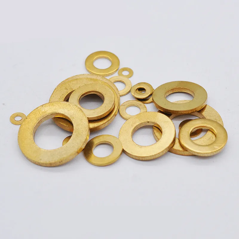 Brass Flat Washer M2 M2.5 M3 M4 M5 M6 M8 M10 M12 M14 M16 M18 M20 M22 Solid Brass Gasket Shim Copper Metal Meson Pad Spacer GB97 image 3