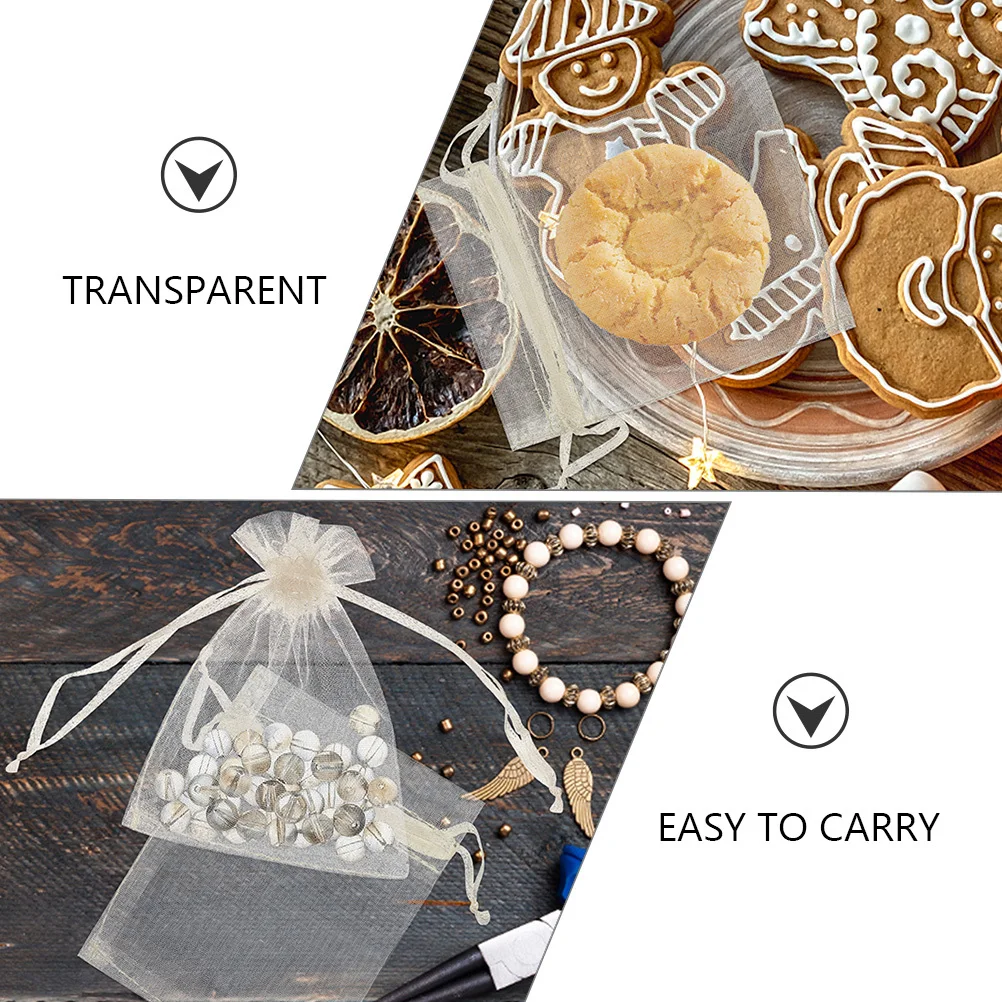 100 قطعة أكياس الأورجانزا الصغيرة الرباط هدية الحقائب للمجوهرات حفل زفاف تفضل الحلوى تخزين أكياس شبكية المرأة الحقيبة الصغيرة