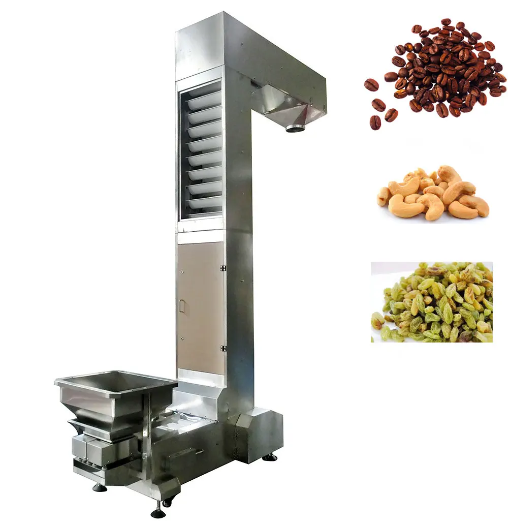 Food Grade Conveyor Automatic 304 Stainless Steel Vertical Z Type Bucket Elevator