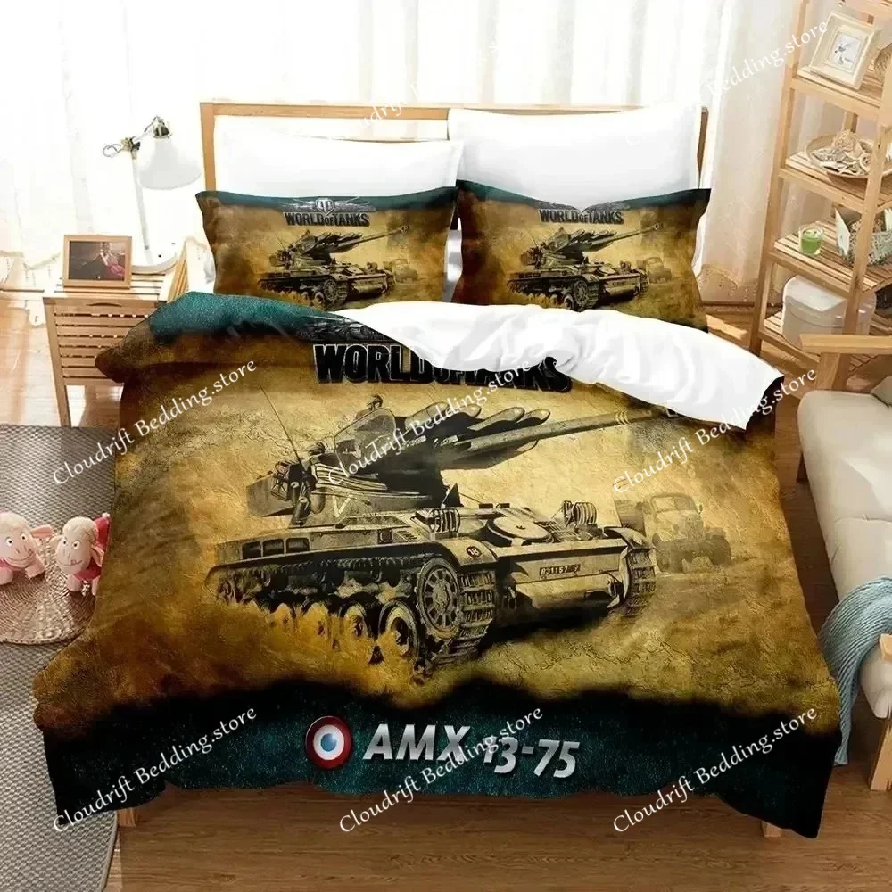 Game World Of Tanks Bedding Set Duvet Cover Bed Set Quilt Cover Pillowcase Comforter king Queen Size Boys Adult Bedding Set