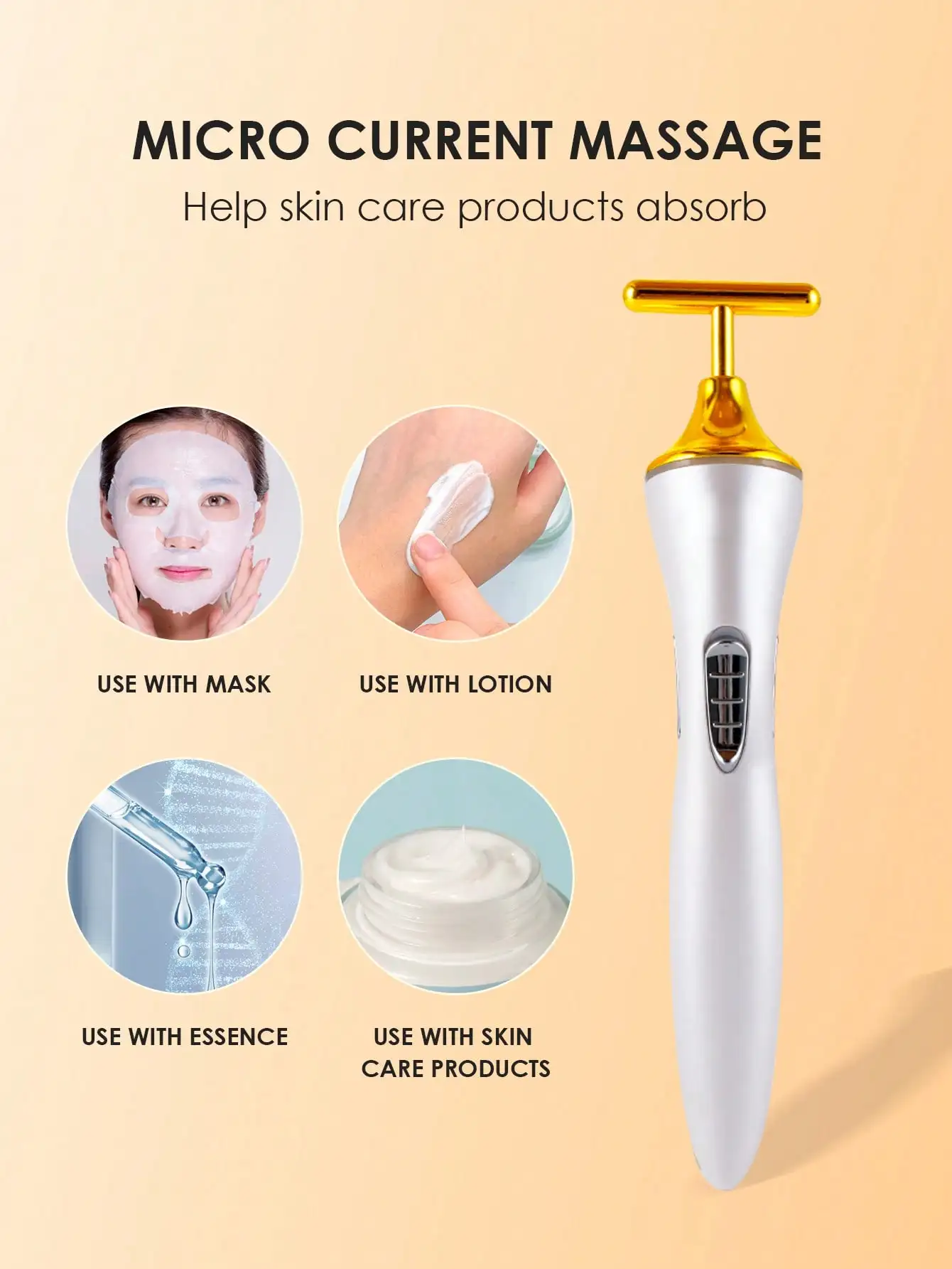 Face slimming stick facial massager electric beauty lifting and tightening gold stick face slimming device