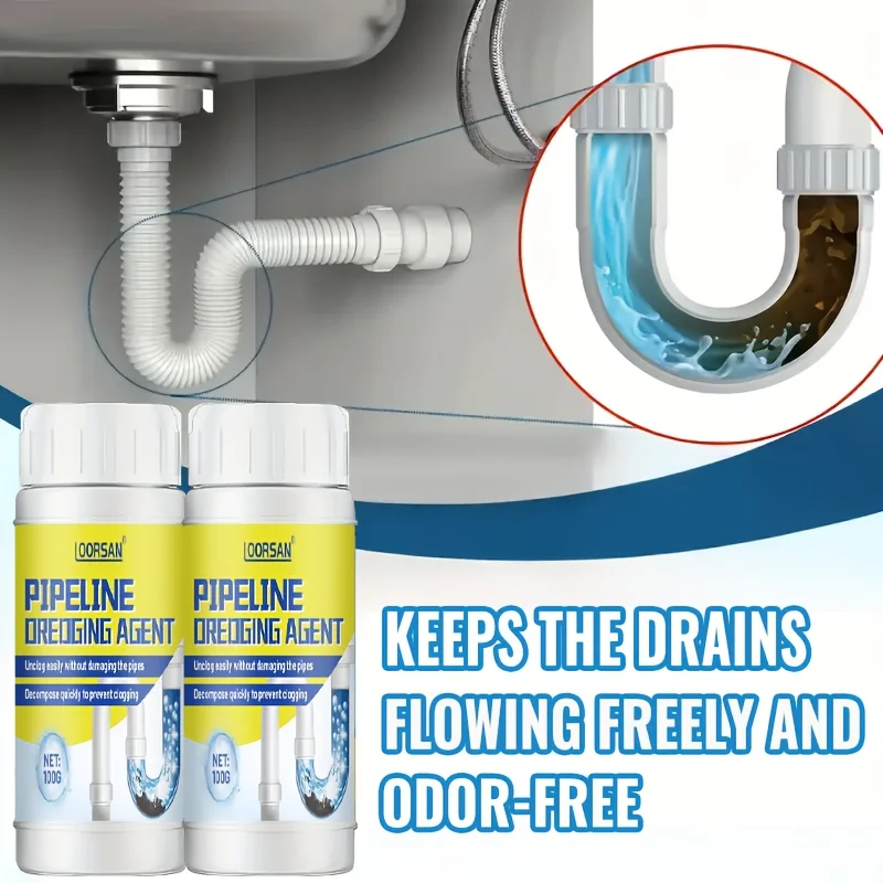 

Многофункциональный порошок для очистки слива, быстро решает засорение туалетов, слив для кухни и ванной комнаты, эффективное средство для очистки труб в ванной комнате