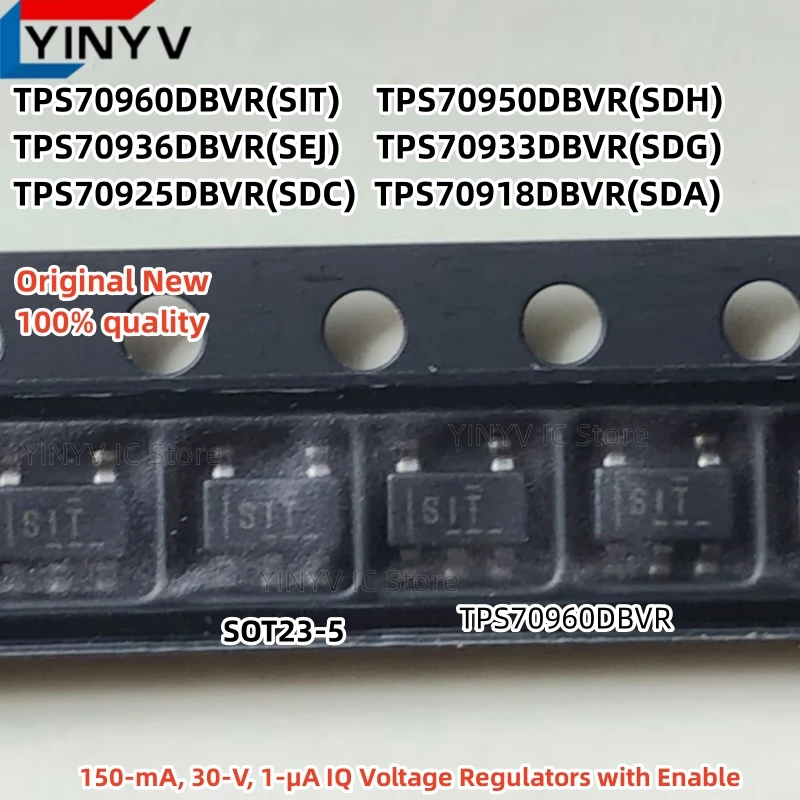 10Pcs TPS70960DBVR SIT TPS70950DBVR SDH TPS70936DBVR SEJ TPS70933DBVR SDG TPS70925DBVR SDC TPS70918DBVR SDA SOT23-5 100% New