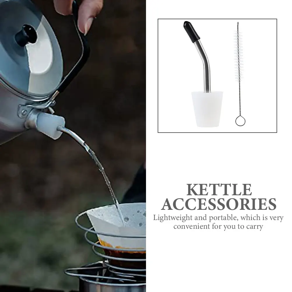

Stainless Steel Kettle Water Nozzle Mouth Extension Tube Outdoor Teapot Spout Pourer Leak Proof Long Spout for Kettle Tea Pot