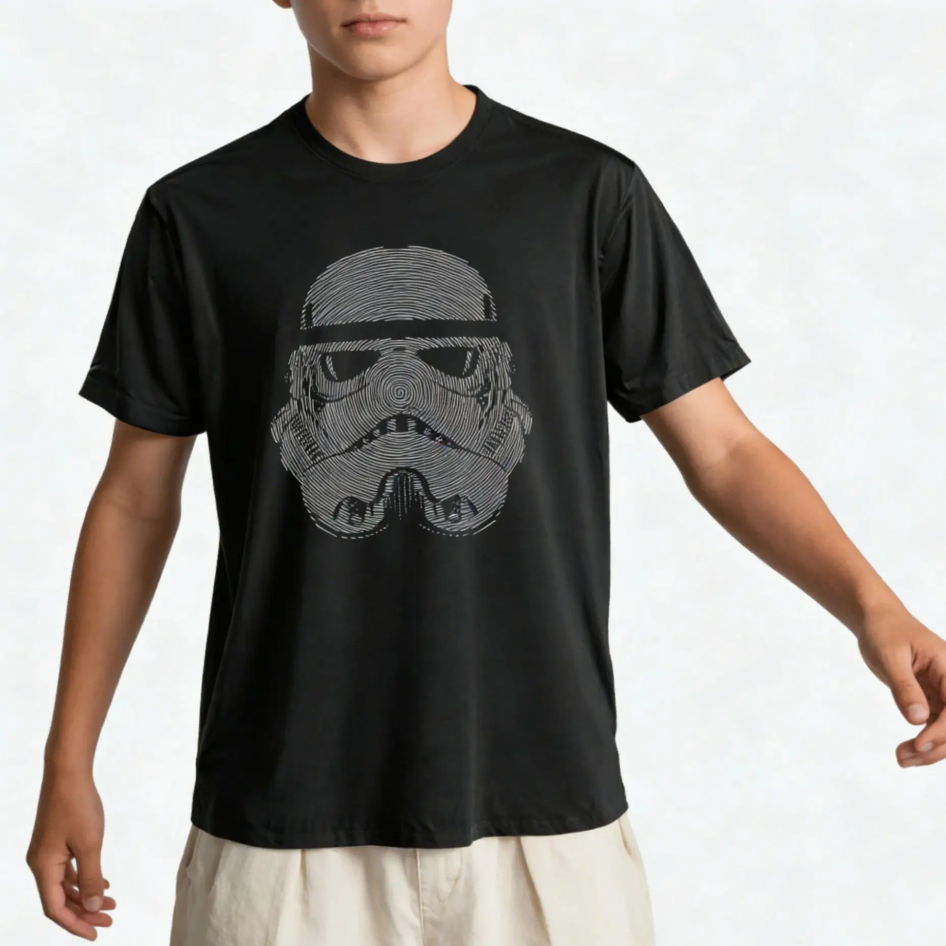 camiseta-stormtrooper-com-arte-em-linha-masculina-feminina-infantil-star-wars-grafico-abstrato-look-familiar-algodao-casual-menino-menina-unissex-roupas