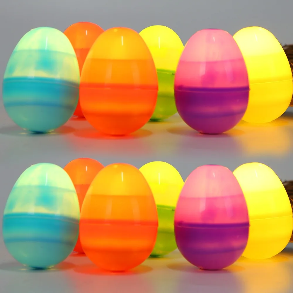 12pcs Electronic Easter LED Light Glowing Reusable Luminous Easter Eggs Secure Colorful Easter Egg Decoration