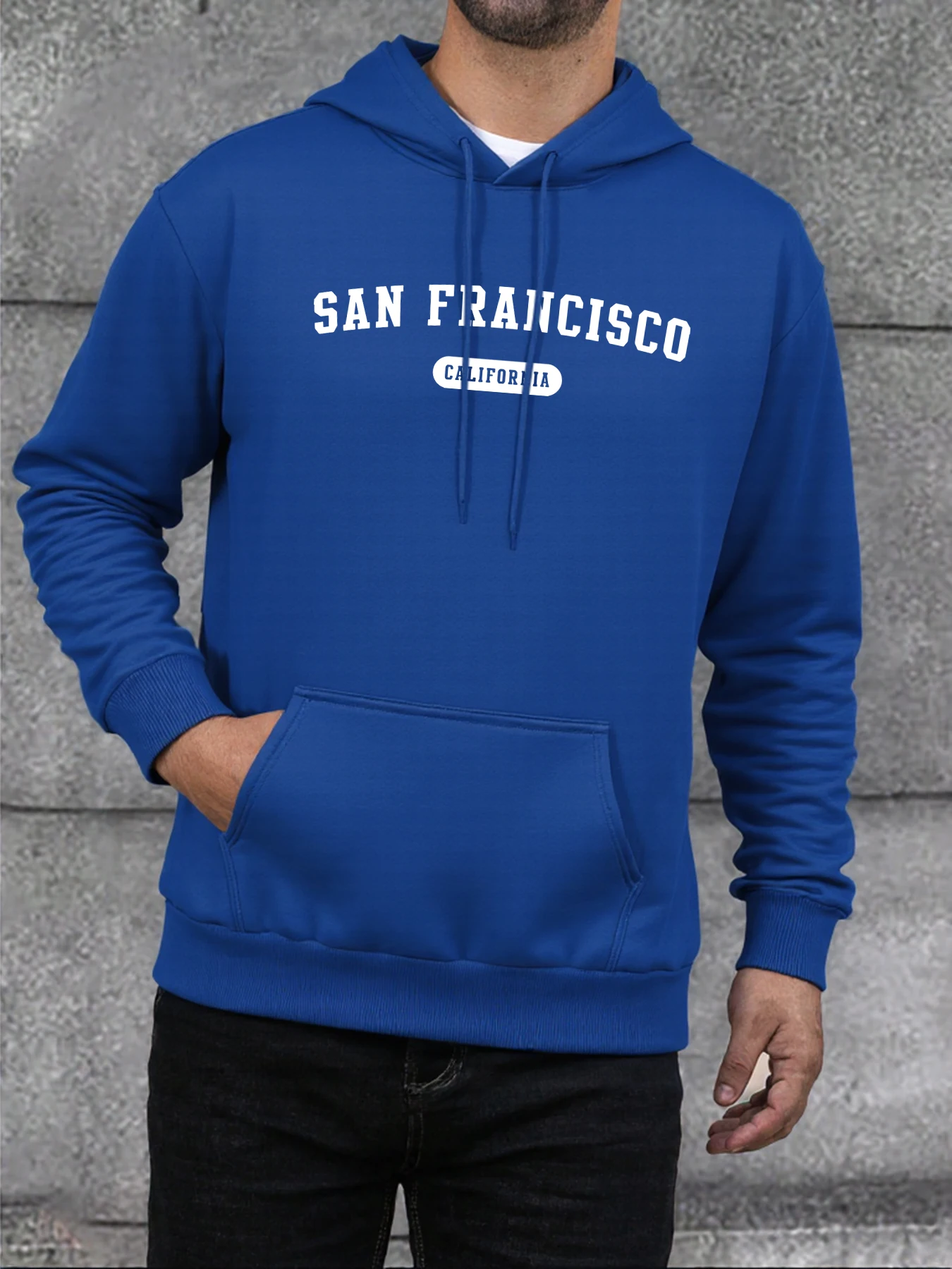 كاليفورنيا سان فرانسيسكو طباعة الذكور هوديي الصوف الهيب هوب الملابس الشارع عارضة هودي الخريف فضفاض أزياء الرجال الرياضية