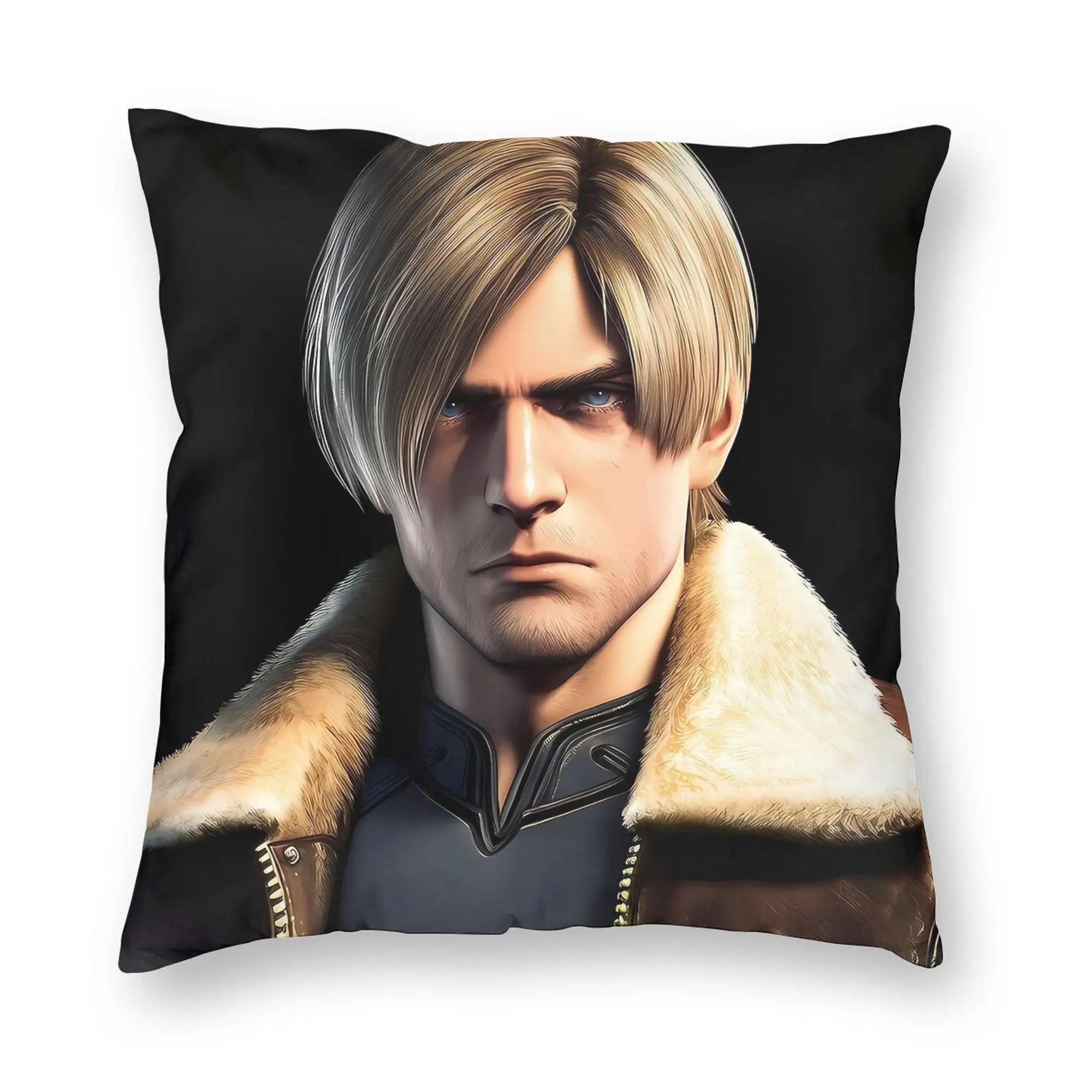 Leon Kennedy Pillowcase Printed Polyester Cushion Cover Decorations  Throw Pillow Case Cover Home Zippered 45X45cm