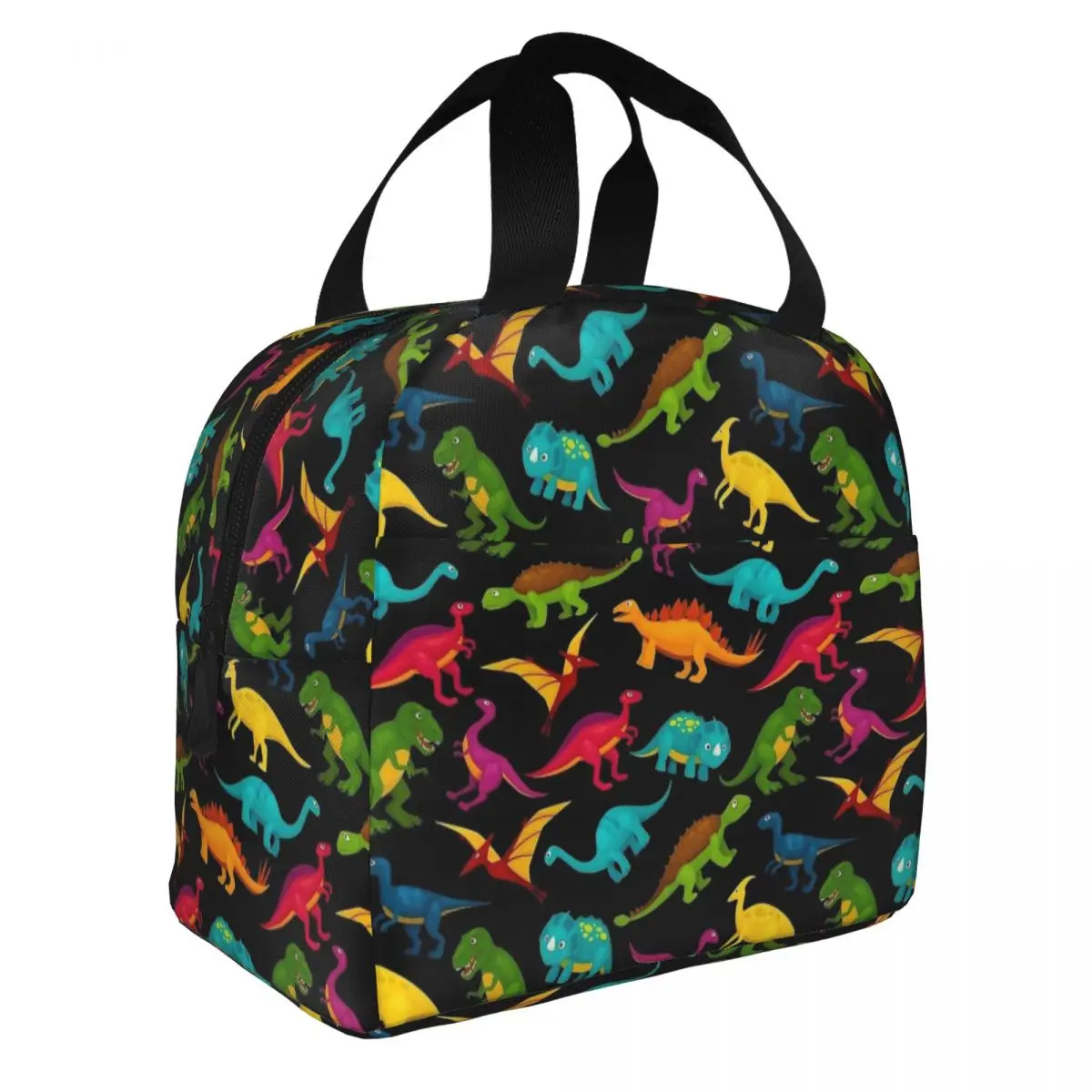 Fun Pattern Rex Dinosaur Insulated Lunch Bag Large Reusable Thermal Bag Tote Lunch Box Beach Picnic Food Handbags