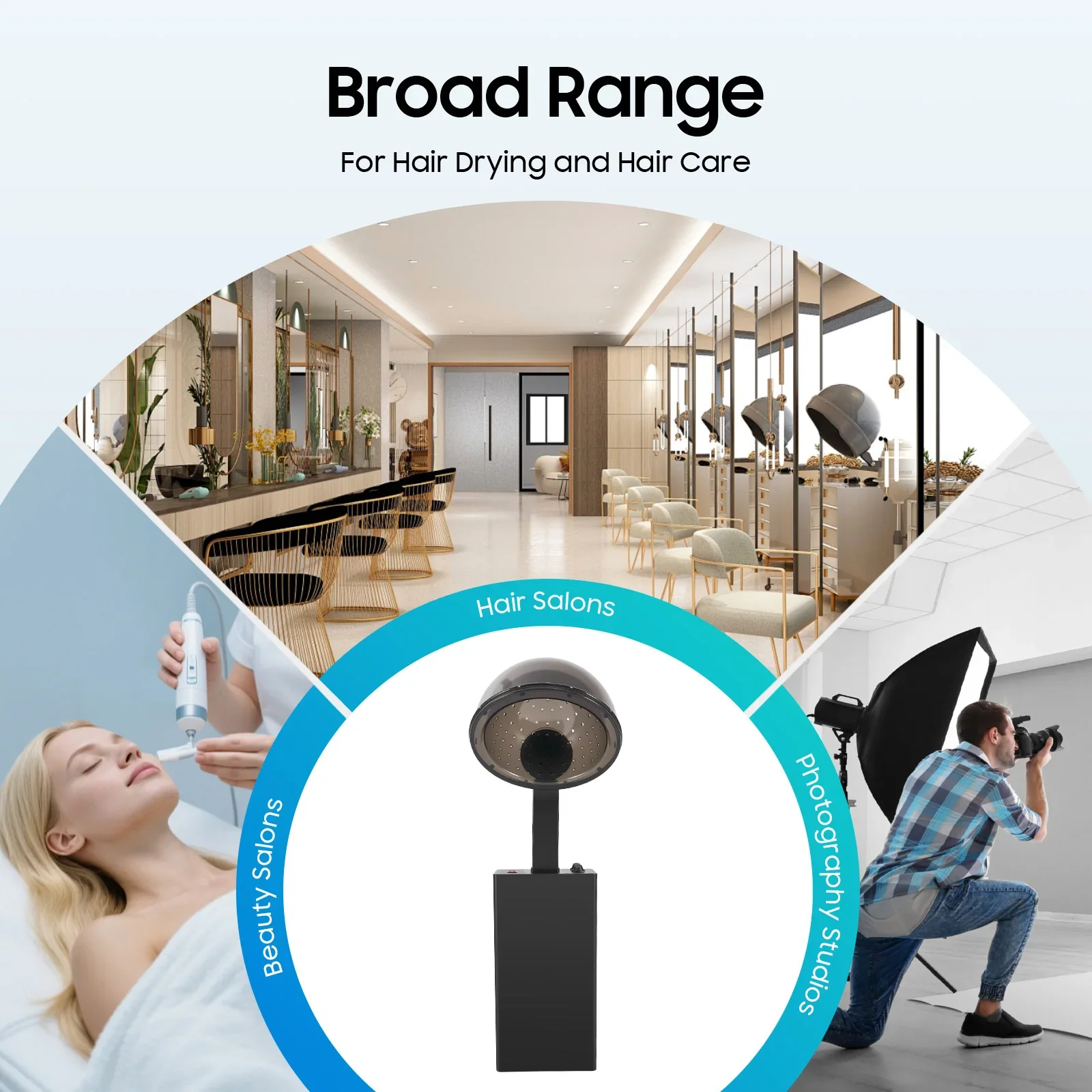 مجفف شعر احترافي بقلنسوة 1200 وات مع مؤقت - درجة حرارة وزاوية قابلة للتعديل لصالونات التجميل المنزلية والعناية بالشعر وتصفيف الشعر، قابس أمريكي 110 فولت #1