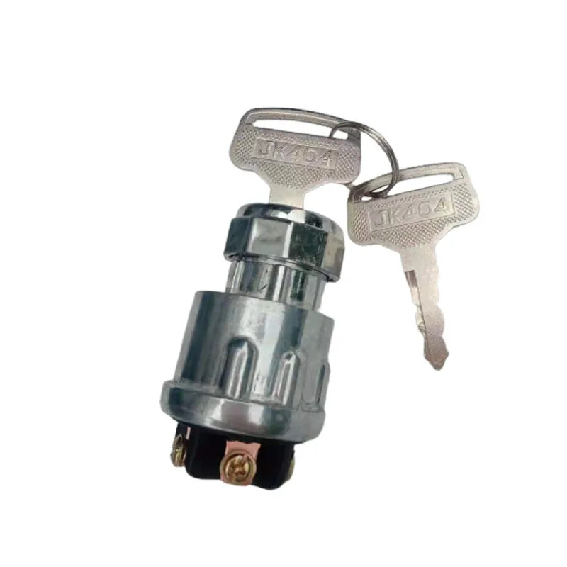 Universal Ignition Switch with Key JK423, 3 Position 3 Terminal Starter Switch for Car Tractor Forklift Truck Auto Parts