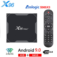 X96 Max Plus Smart TV Box Android 9.0 Amlogic S905X3 Quad Core 4GB 32GB 64GB 2.4G&5.0G Wifi BT4.0 4K 8K HD Set Top Box