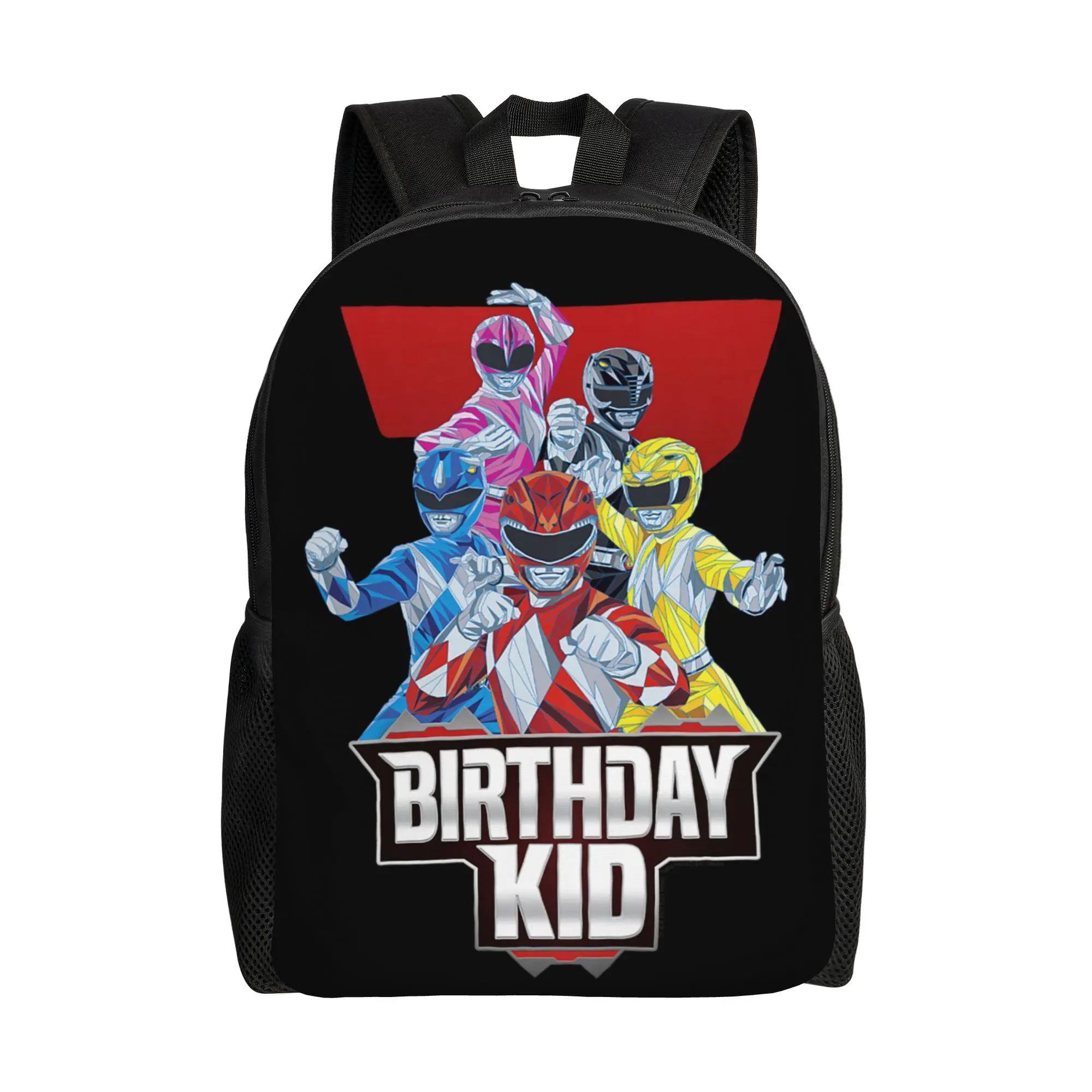 Mochilas Bandai Power Rangers Birthday Kid Mighty Morphin Group Shot Youth Daypack mochila Journey Retro Washable Rucksack