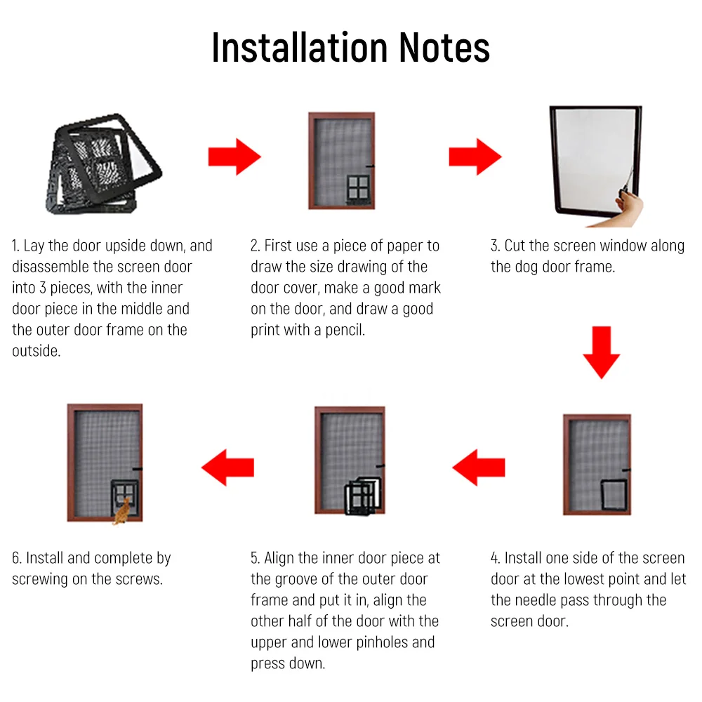 Pet Mosquito Screen Door Dog Fence Home Automatic Flap Cat Gate Dog Flap Door Foldable Attached Front Door Dog Gate House Window - view 3