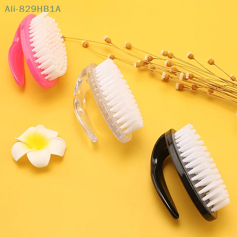 1PCS Nail Brushes Nail Art Manicure Pedicure Soft Remove Dust Powder Cleaning Brush Tools Transparent Horn Brushes