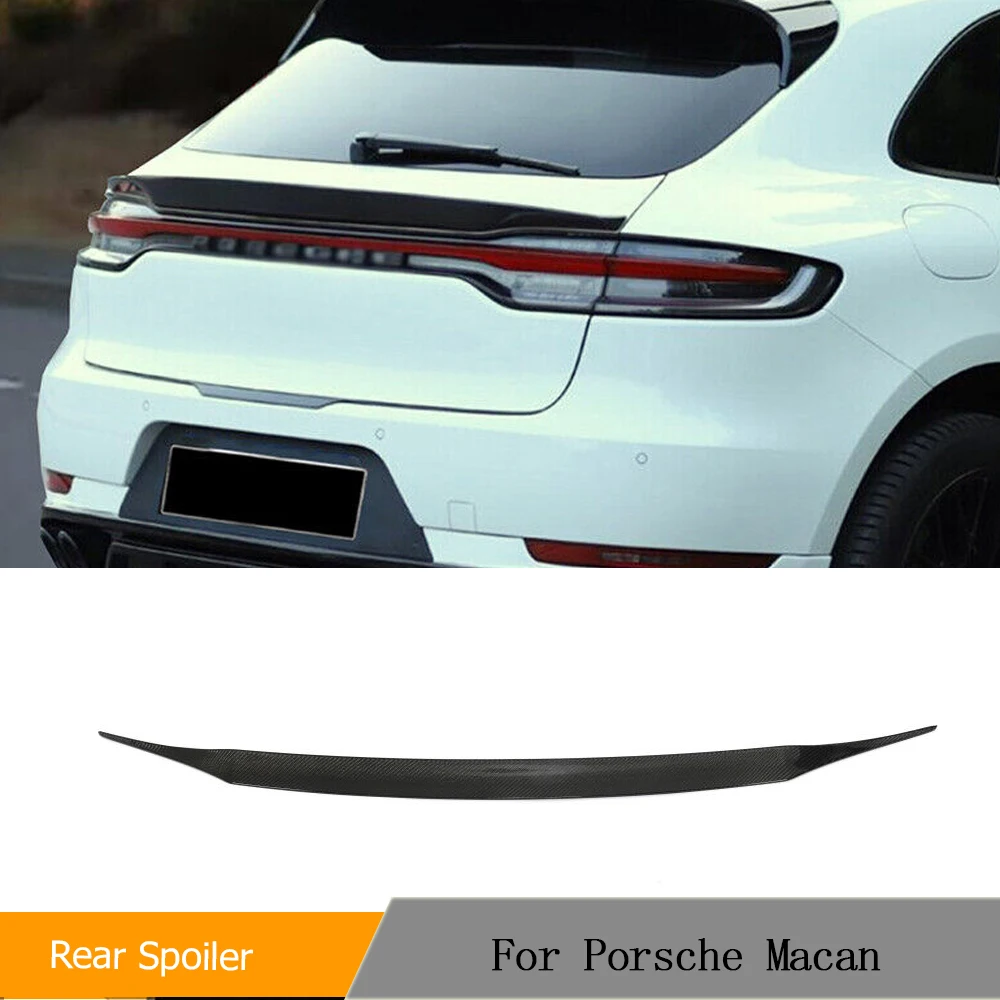 Carbon Fiber Racing Trunk Rear Middle Spoiler Auto Wing Lip for Porsche Macan 2018-2023 Rear Middle Deck Trunk Lid Car-Styling