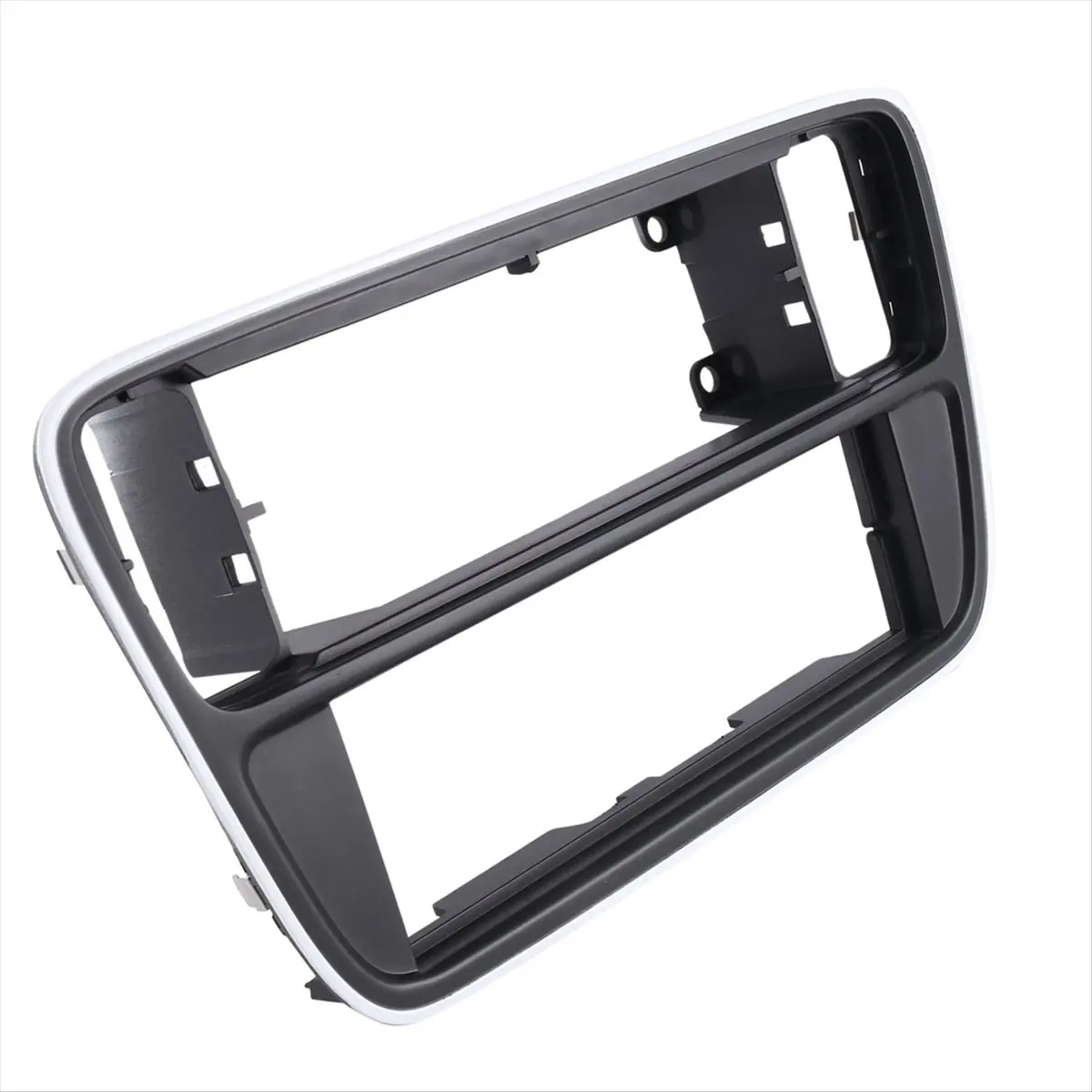 #72U Car Radio Panel,Single Din Car Dash Frame Radio Panel Fascia Plate for VW Up Skoda (Black)