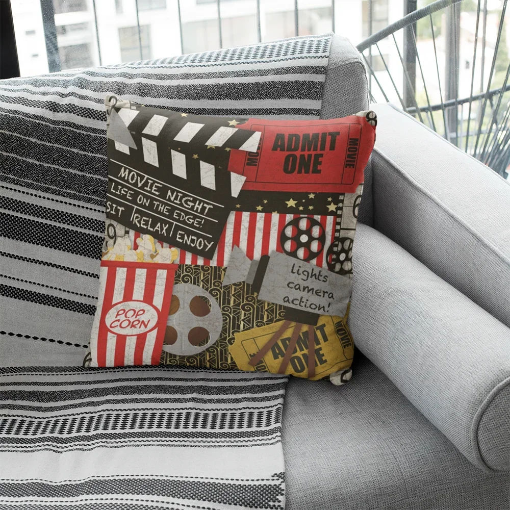 Movie production retro camera movie poster pillow bedroom Sofa seat car office pillow pillow sleeve pillow cases