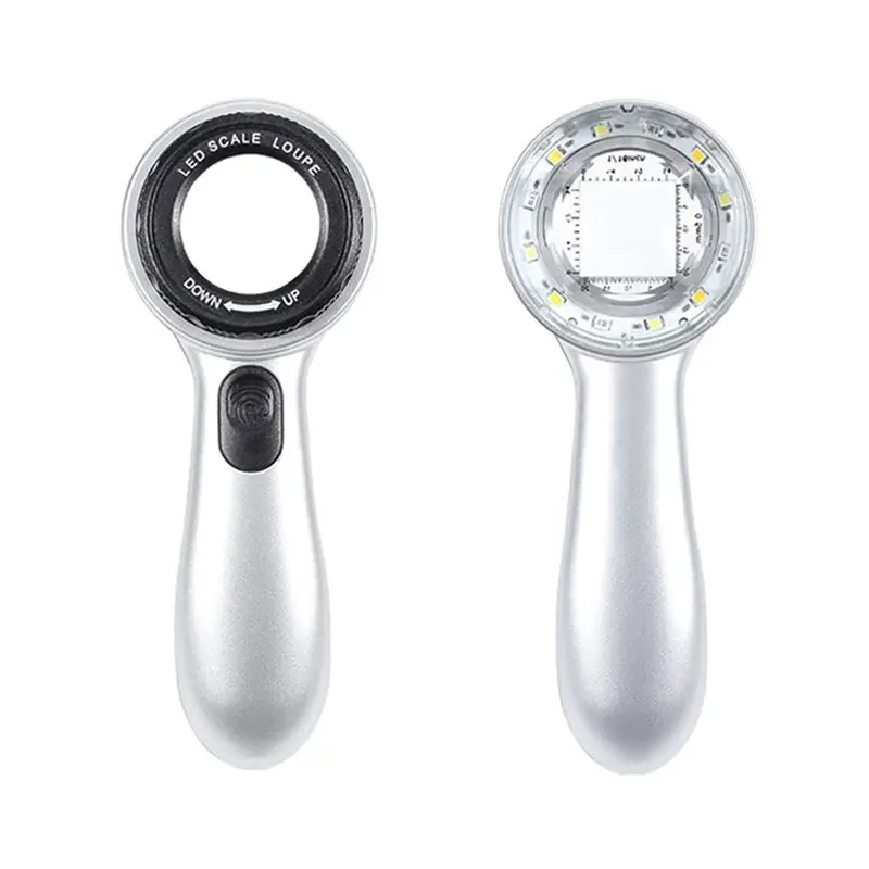 M12K-30X Magnifier With 4 Color LED Light Handheld Rechargeable Magnifier