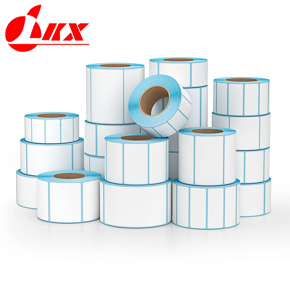 LKX 30-80mm Multi-size Thermisch Label Wit Blanco Label Thermische Sticker Roll POS Printer Sticker Papier materiaal De Papel