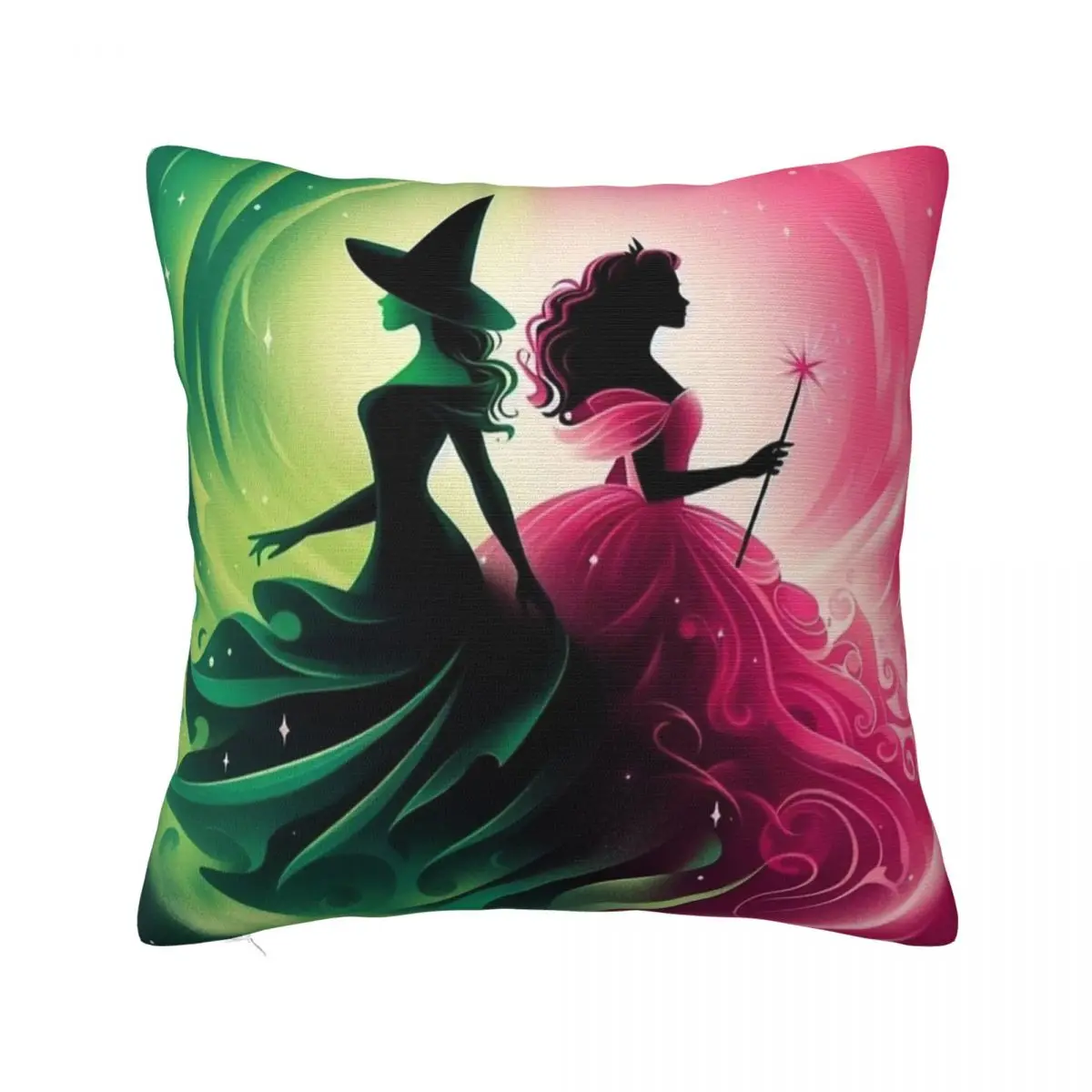 Wicked Elphaba & Glinda Pillowcase Polyester Cushion Cover Decoration Movie Throw Pillow Case Cover Home Zippered 45X45cm