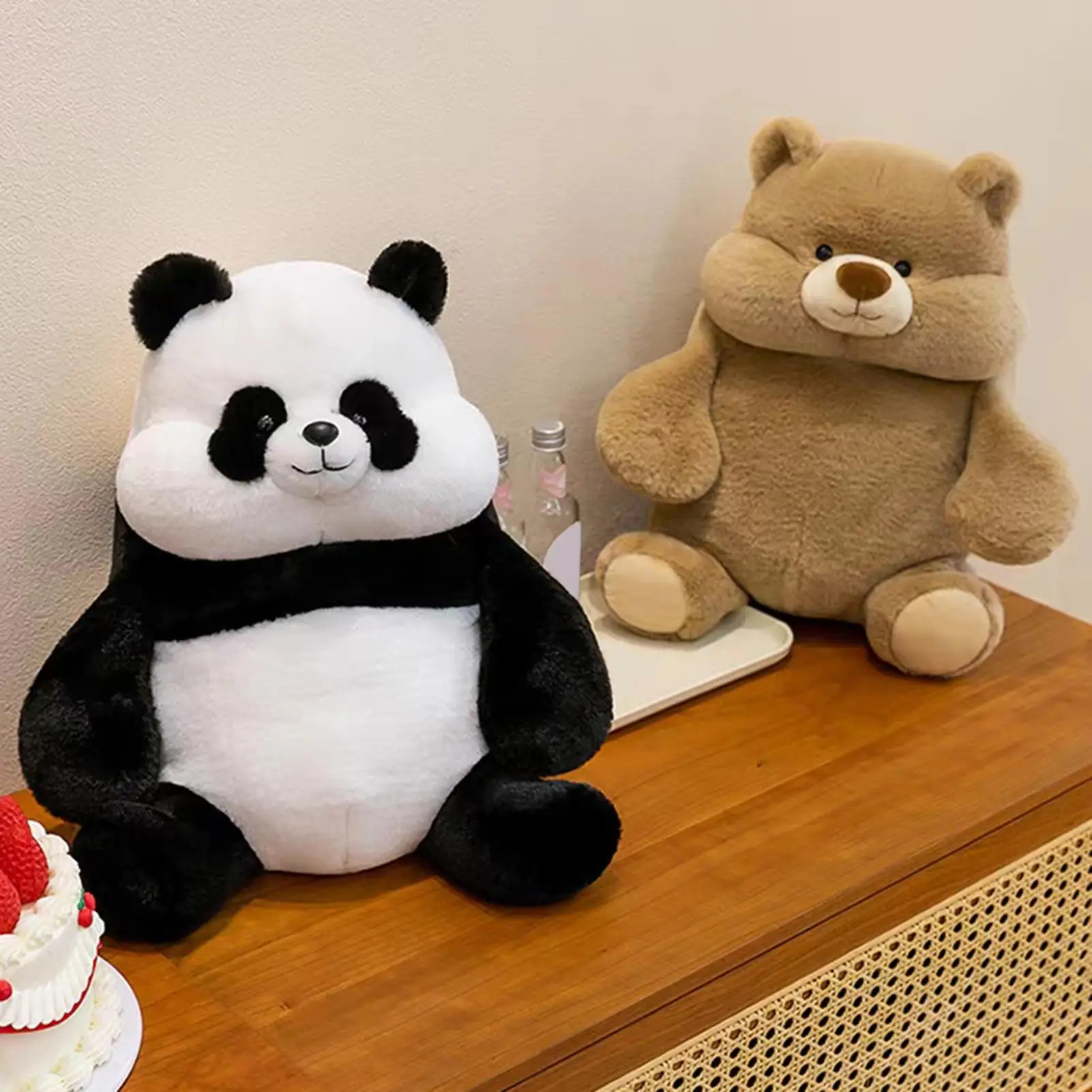 Kawaii Life like Panda Plush Toy Realistic Cute Panda Stuffed Animal Toys Gifts For Kids Pets Simulated Raccoon Birthday Gifts